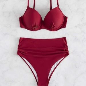 Ruched push up bikini Swimsuit